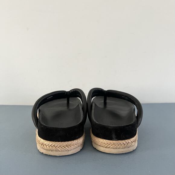 Vince Forest Black Espadrille Thong Platform Slide Sandals - Picture 7 of 10